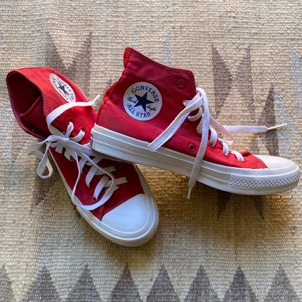 Red High-Top Converse Sneakers Chuck Taylor All Star